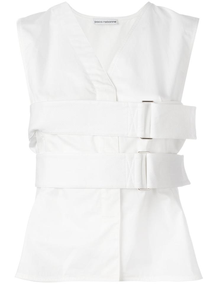 Paco Rabanne Belt Strap Tank, Women's, Size: 38, White, Cotton
