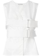 Paco Rabanne Belt Strap Tank, Women's, Size: 38, White, Cotton