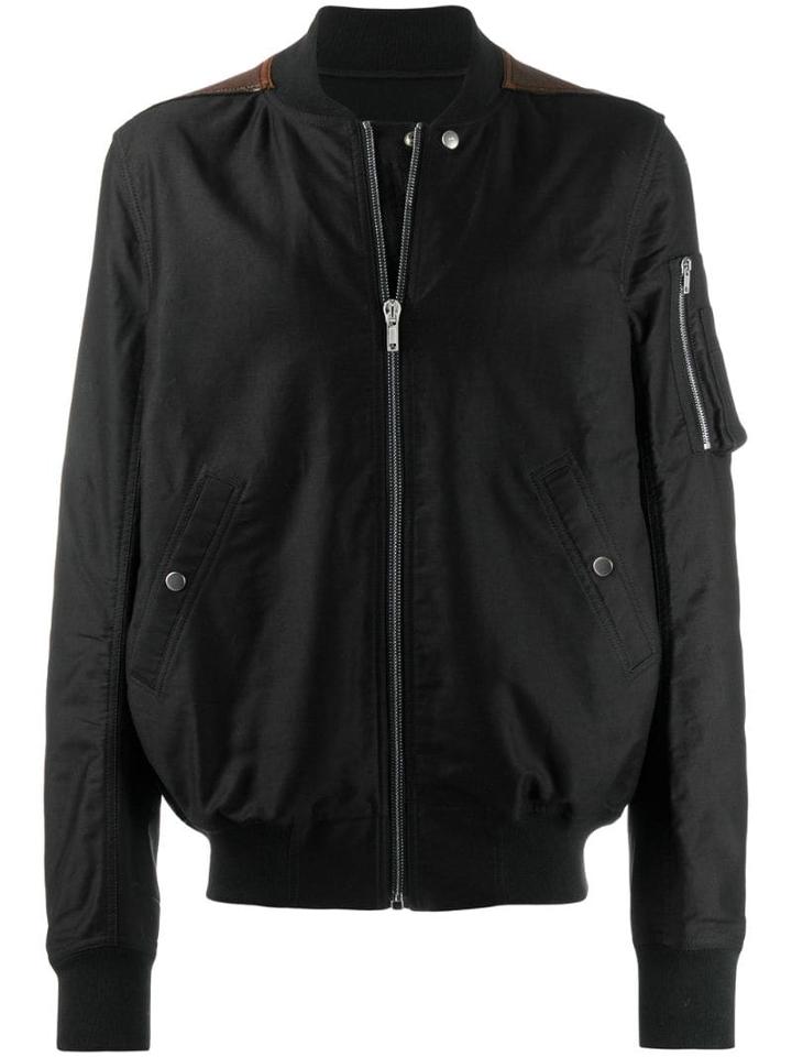 Rick Owens Drkshdw Contrast Panel Bomber Jacket - Black