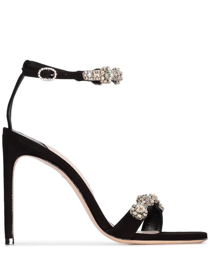 Sophia Webster Aaliyah Crystal-embellished Sandals - Black