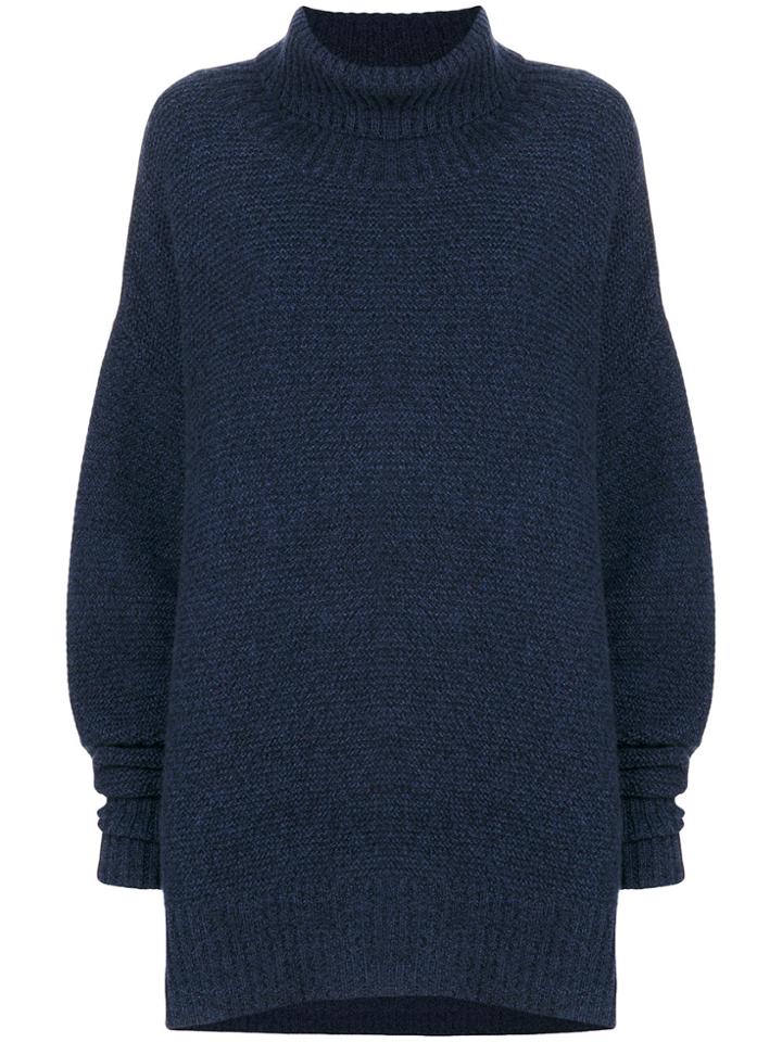 N.peal Chunky Ribbed Tunic - Blue