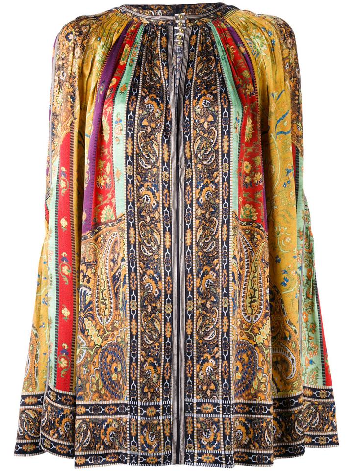 Etro - Printed Tunic - Women - Silk - 38, Yellow/orange, Silk