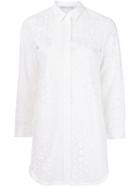Alice+olivia Multi-pattern Embossed Shirt, Women's, Size: Xs, White, Polyester