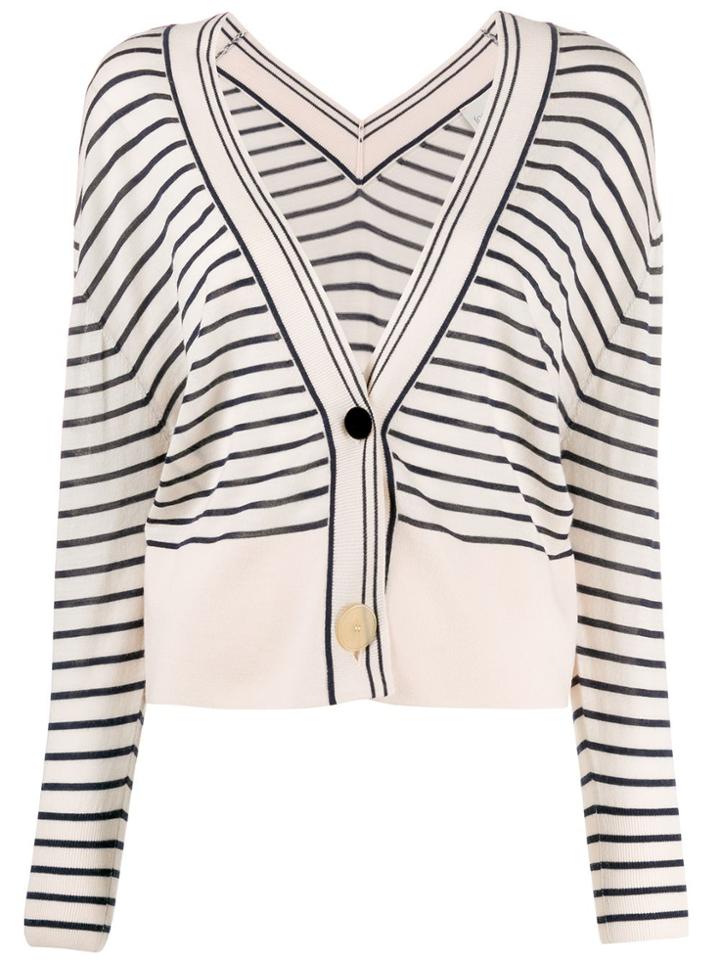 Forte Forte Striped Loose-fit Cardigan - Neutrals