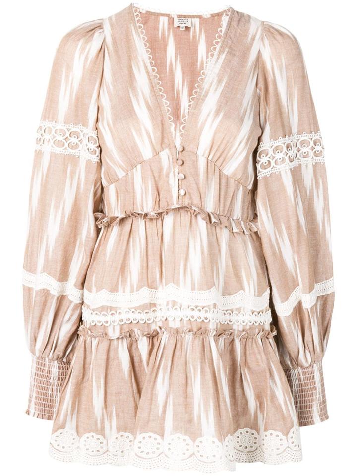 Hemant And Nandita Embroidered Mini Dress - Neutrals