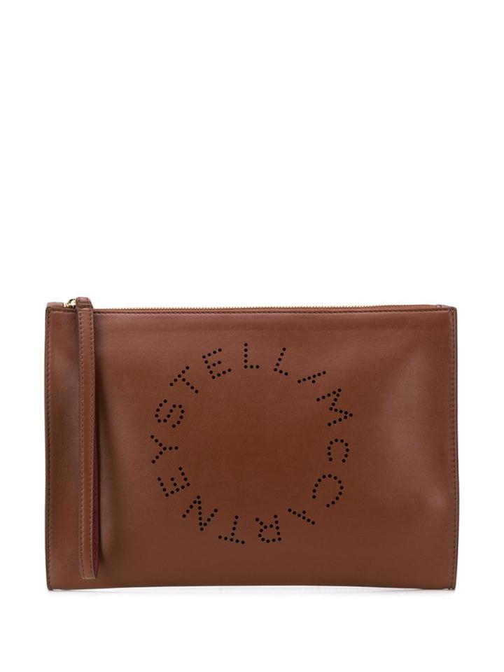 Stella Mccartney Stella Logo Clutch - Brown