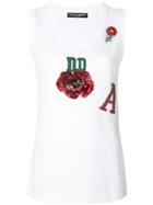 Dolce & Gabbana - Rose Tank Top - Women - Cotton - 44, White, Cotton