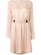 Theory Elasticated Waistband Longsleeved Dress, Women's, Size: 6, Nude/neutrals, Silk
