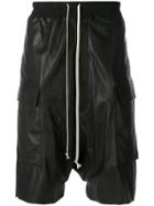 A New Cross Tailored Shorts With Belt Loops - Black