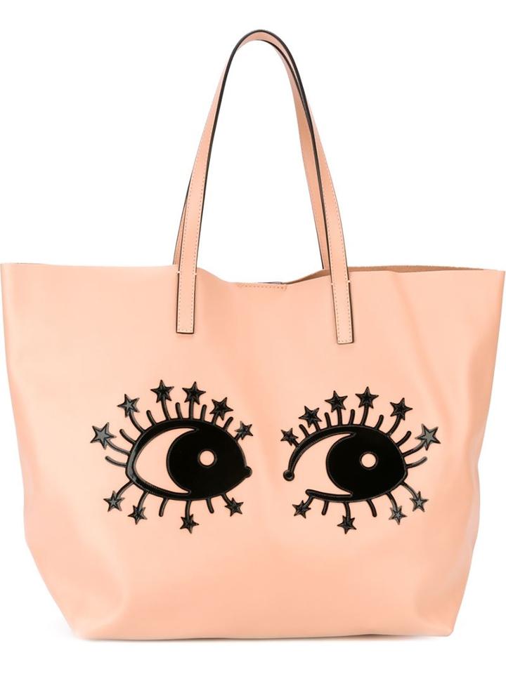 Red Valentino Eye Patch Shopper Tote