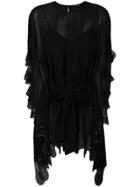 Twin-set Embroidered Draped Blouse - Black