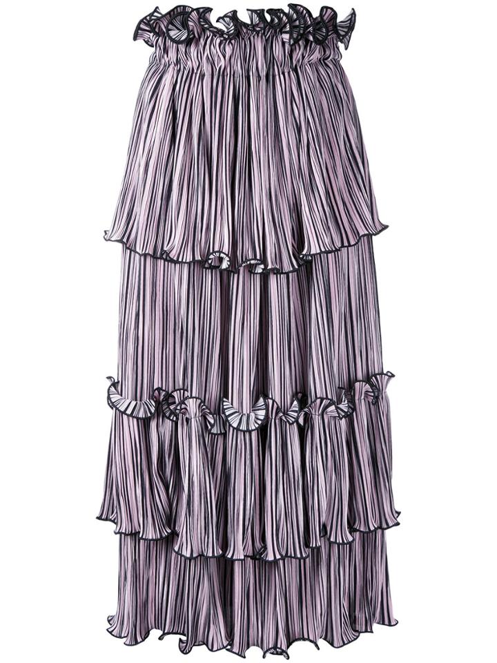Romance Was Born Blossoming Pleat Skirt - Pink & Purple