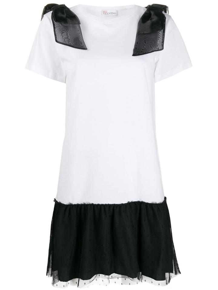 Red Valentino Lace-trimmed T-shirt Dress - White