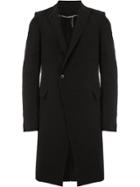 Cedric Jacquemyn Off-centre Button Coat - Black