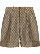 Gucci Gg Wool Canvas Shorts - Neutrals