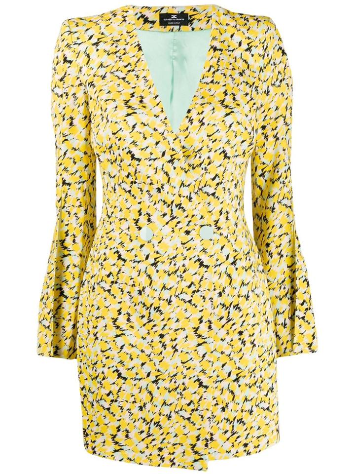 Elisabetta Franchi Fitted Double-breasted Dress - Yellow