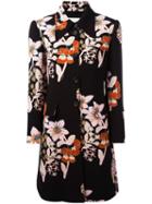 L'autre Chose Floral Print Coat, Women's, Size: 44, Black, Cupro/polyester/spandex/elastane