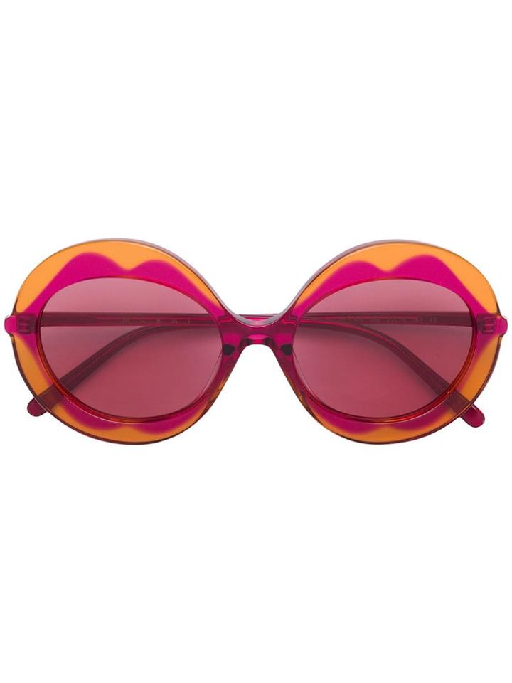 Marni Eyewear Round Frame Lips Sunglasses - Pink