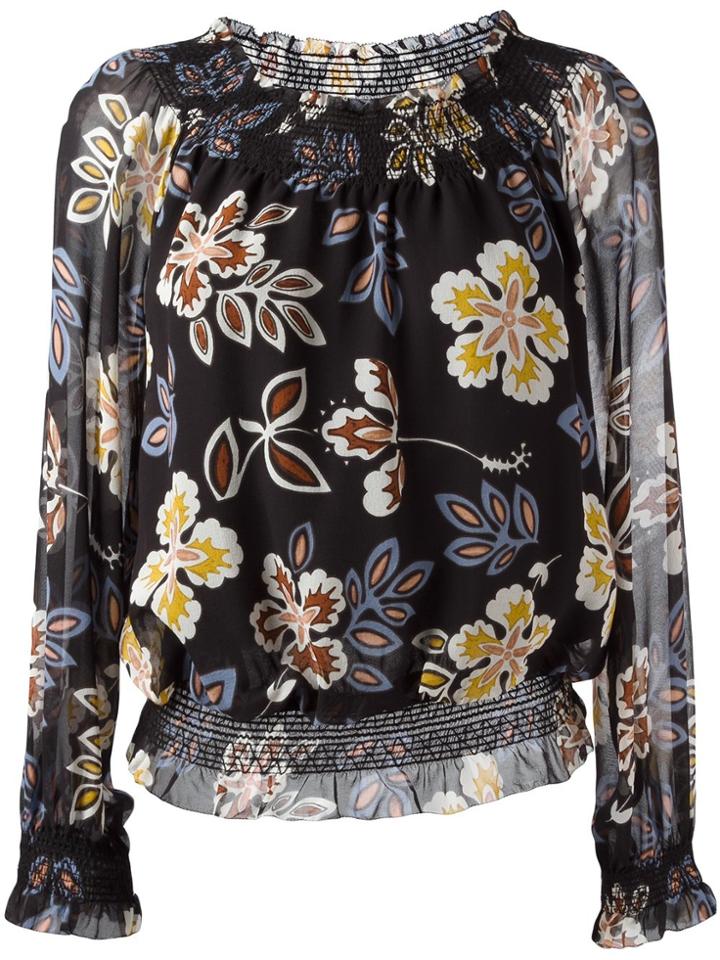 Tory Burch Floral Print Blouse - Black