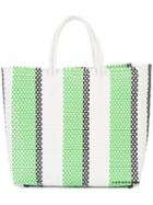 Truss Nyc - Striped Tote Bag - Women - Polypropylene - One Size, White, Polypropylene
