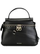 Twin-set Studded Trim Shoulder Bag, Women's, Black, Leather