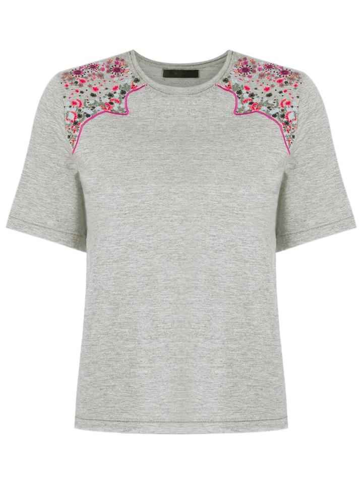 Talie Nk Embroidered Top, Women's, Size: P, Grey, Cotton/polyester