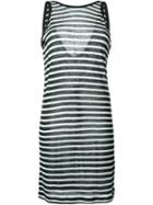 T By Alexander Wang Striped Tank Dress, Women's, Size: Xs, Green, Rayon/linen/flax