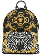 Versace Baroque Zebra Print Backpack - Black