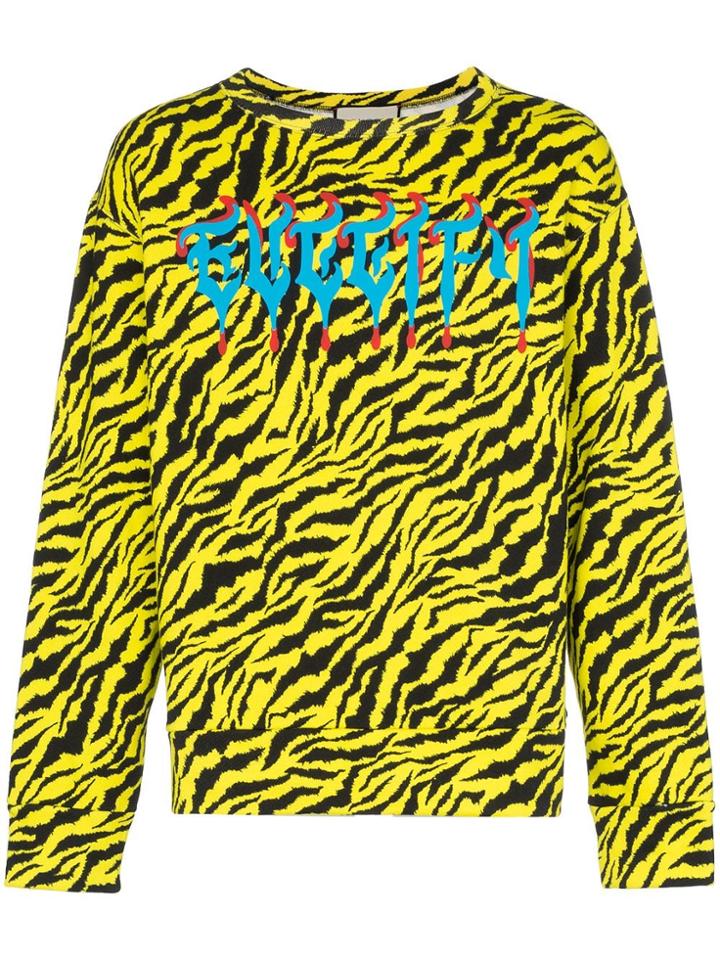Gucci Guccify Zebra Print Cotton Sweatshirt - Yellow