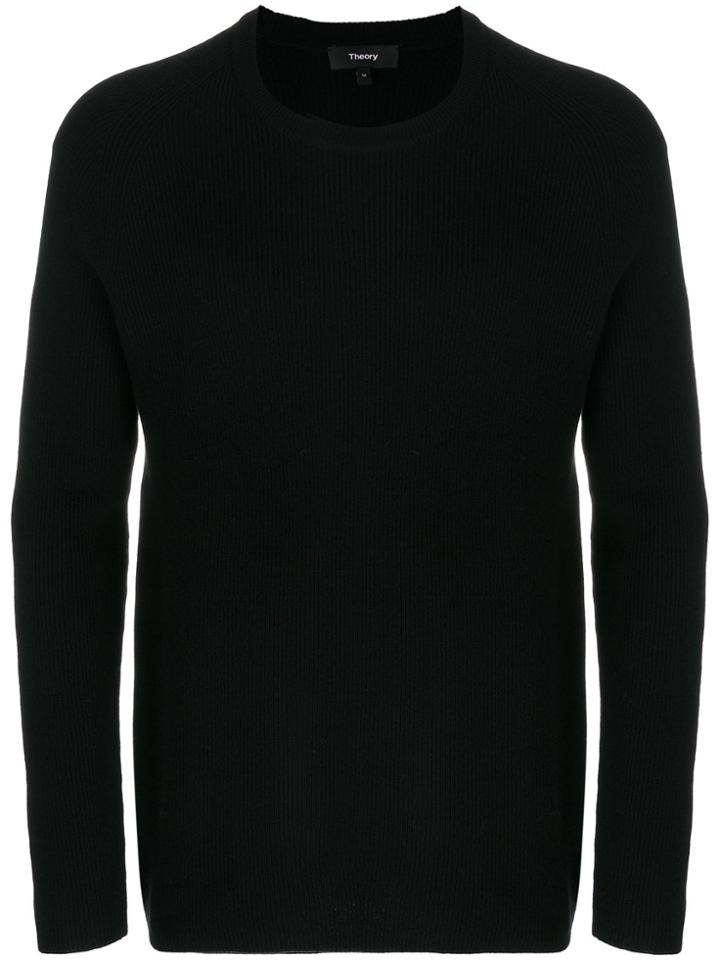 Theory Ribbed Raglan Sweater - Black