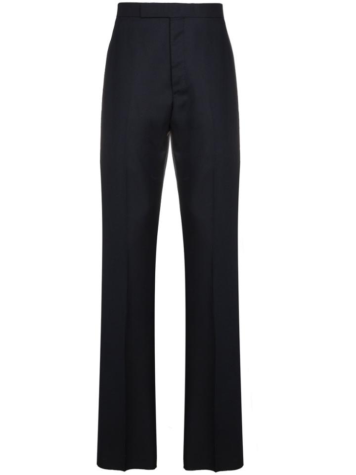 Thom Browne Navy Cropped Trousers - Blue