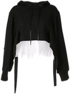 Shanshan Ruan Voile-panelled Hoodie - Black