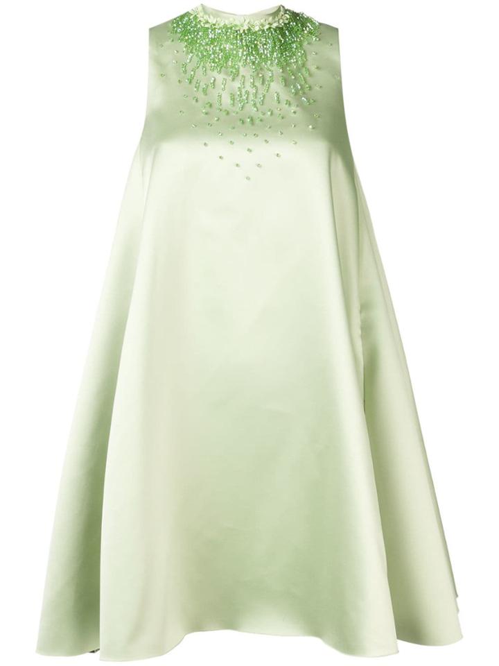 Viktor & Rolf Soir Embroidered Necklace Dress - Green