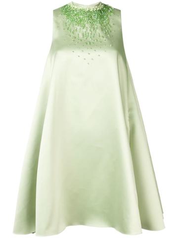 Viktor & Rolf Soir Embroidered Necklace Dress - Green