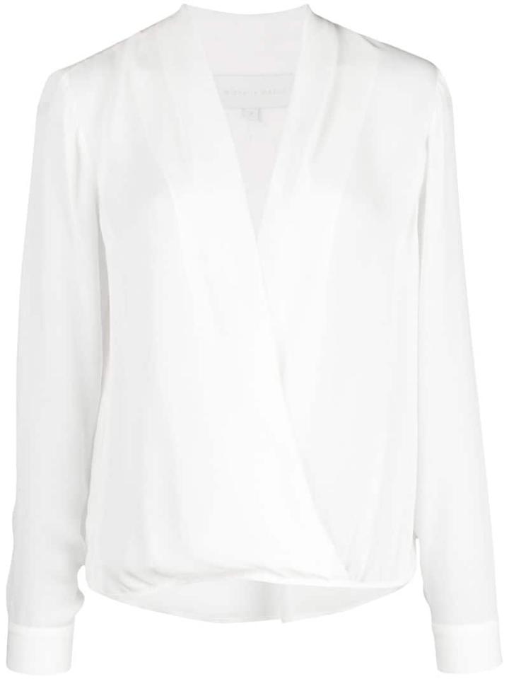 Michelle Mason Wrap-style Silk Blouse - White