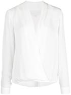 Michelle Mason Wrap-style Silk Blouse - White
