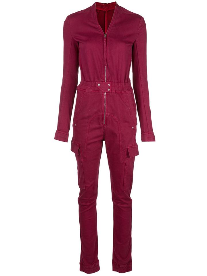 Rick Owens Denim Cargo Jumpsuit - Pink