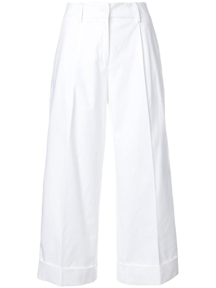 P.a.r.o.s.h. Cropped Side-stripe Trousers - White