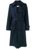 Maison Margiela Deconstructed Trench Coat, Women's, Size: 40, Blue, Cotton/polyamide