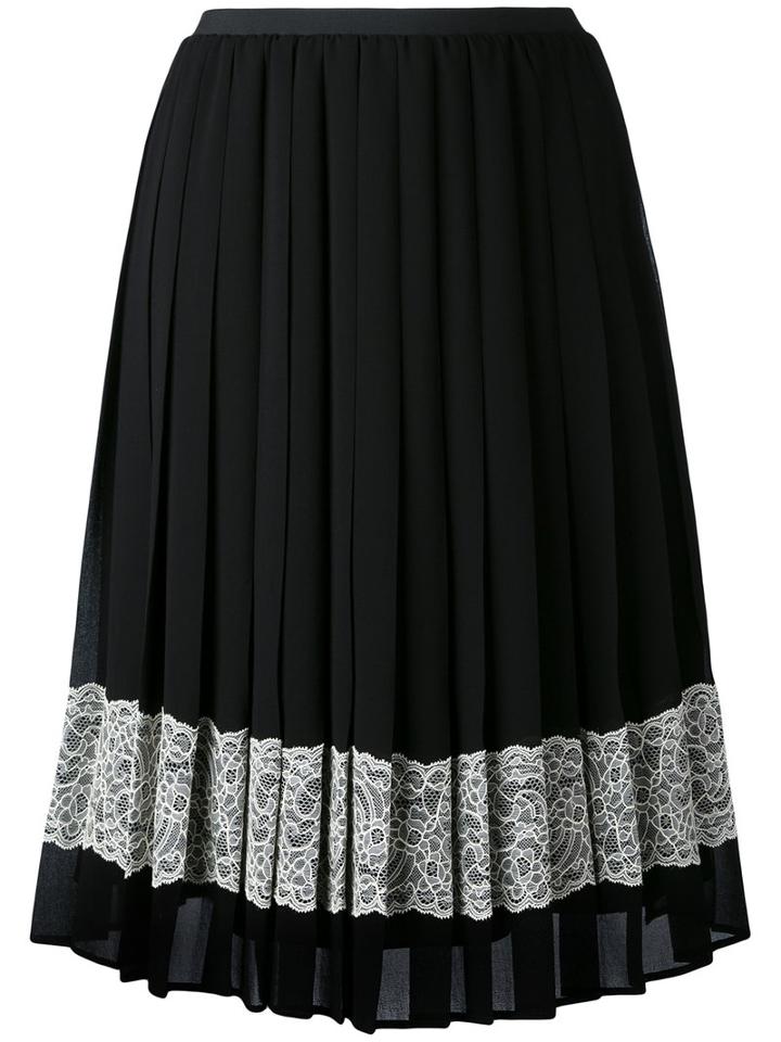 Red Valentino - Embellished Crepe Skirt - Women - Polyester - 42, Black, Polyester