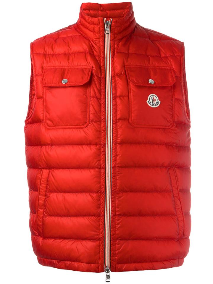 Moncler Achille Padded Gilet, Men's, Size: 2, Red, Polyamide/goose Down