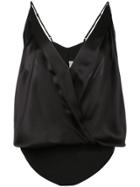 Michelle Mason Cami Wrap Bodysuit - Black