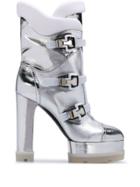 Casadei Side Buckle Boots - Silver