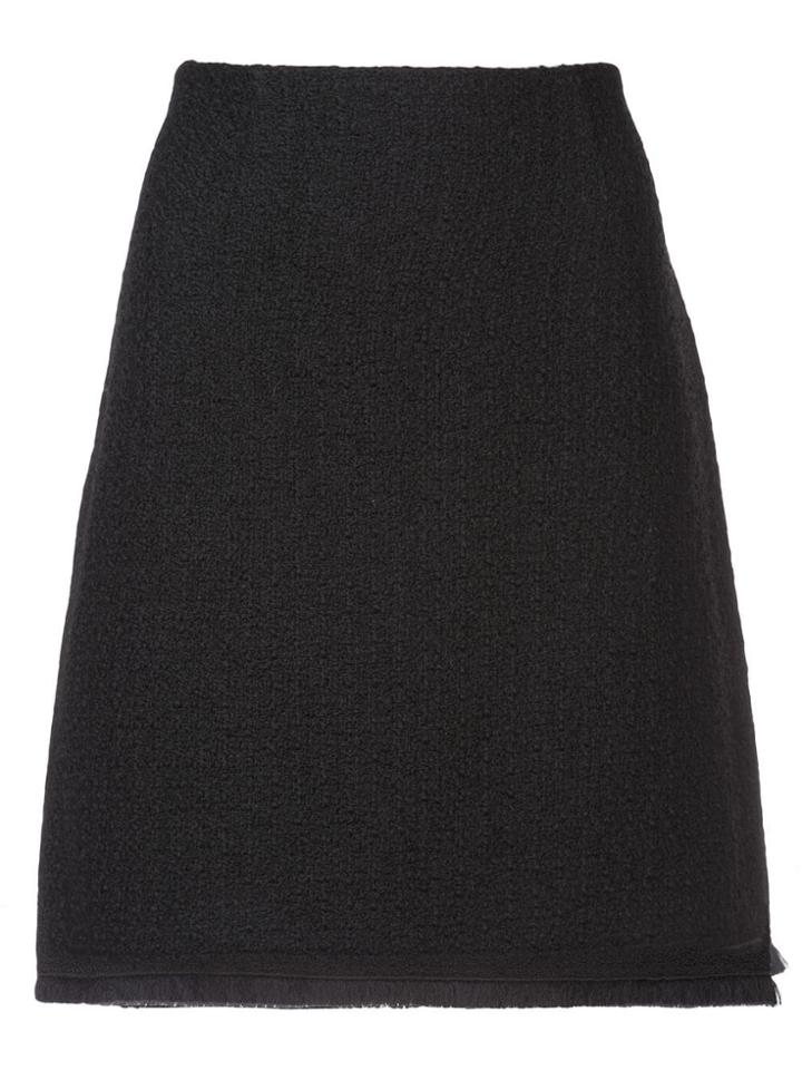 Paule Ka Fringed Hem Skirt - Black