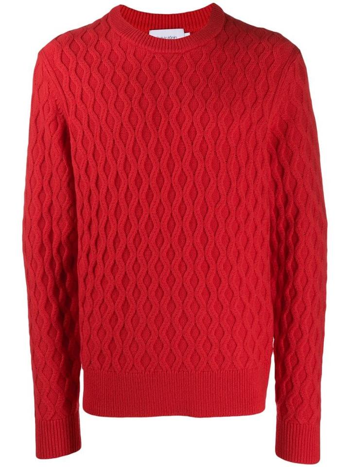 Calvin Klein Cable Knit Sweater - Red