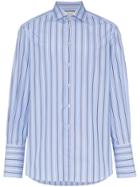 Gucci Gg Oversized Stripe Cotton Shirt - Blue