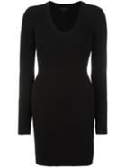 Rag & Bone Ribbed Knit Fitted Dress, Women's, Size: S, Black, Polyester/viscose/nylon/spandex/elastane