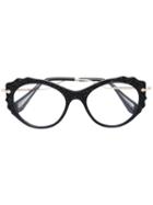 Miu Miu Eyewear Cat Eye Glasses, Black, Acetate/metal (other)