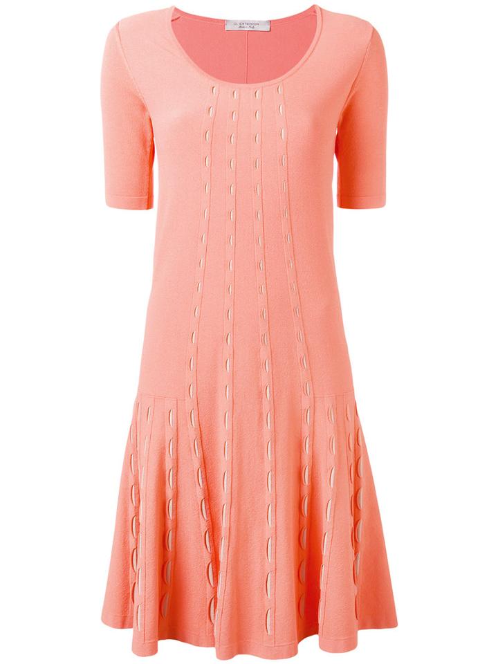 D.exterior - Knitted Flared Dress - Women - Polyester/viscose - S, Pink/purple, Polyester/viscose