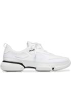 Prada White And Grey Cloudbust Leather Sneakers